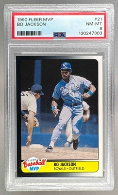 130247303 Bo Jackson 1990 Fleer Baseball MVP #21 PSA 8 - Image 1 of 3