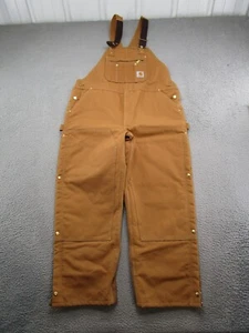 Babero Carhartt R41 Duck cremallera a muslo para hombre rojo acolchado forrado talla 44x30 - Imagen 1 de 15