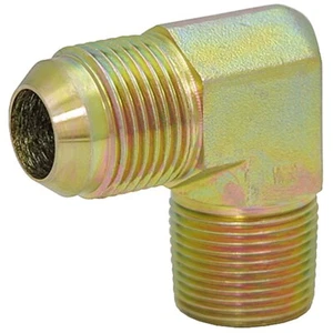 JIC 4 Male x 1/2" NPT Male 90 Degree Elbow 2501-04-08 Adapter 9-2501-4-8 - Picture 1 of 2
