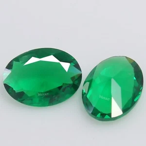Par de gemas naturales certificadas MUZO Colombia verde esmeralda 4x3 mm forma ovalada BX01 - Imagen 1 de 5