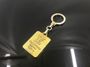 Auth Louis Vuitton Gold Tone Malletier Key Holder Bag charm 1G210080n"