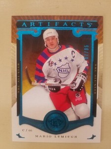 Mario Lemieux Serial Numbered /85 UD Artifacts Blue Foil 2015 Insert Penguins VG