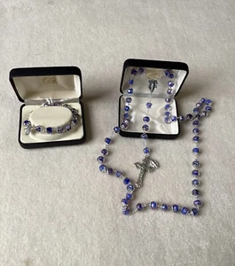 Vintage Creed Bracelet And Necklace Set With Cross Pendant, Brand New - Picture 1 of 3