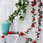 Wedding Artificial Flower Fake Rose Rattan Hanging Vine Balcony Background Decor