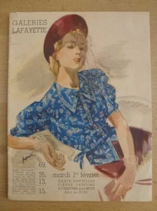 GALERIES LAFAYETTE Catalogue Gants Parfums Soie Dentelles 1er Février 1938 ou 44 - Picture 1 of 3