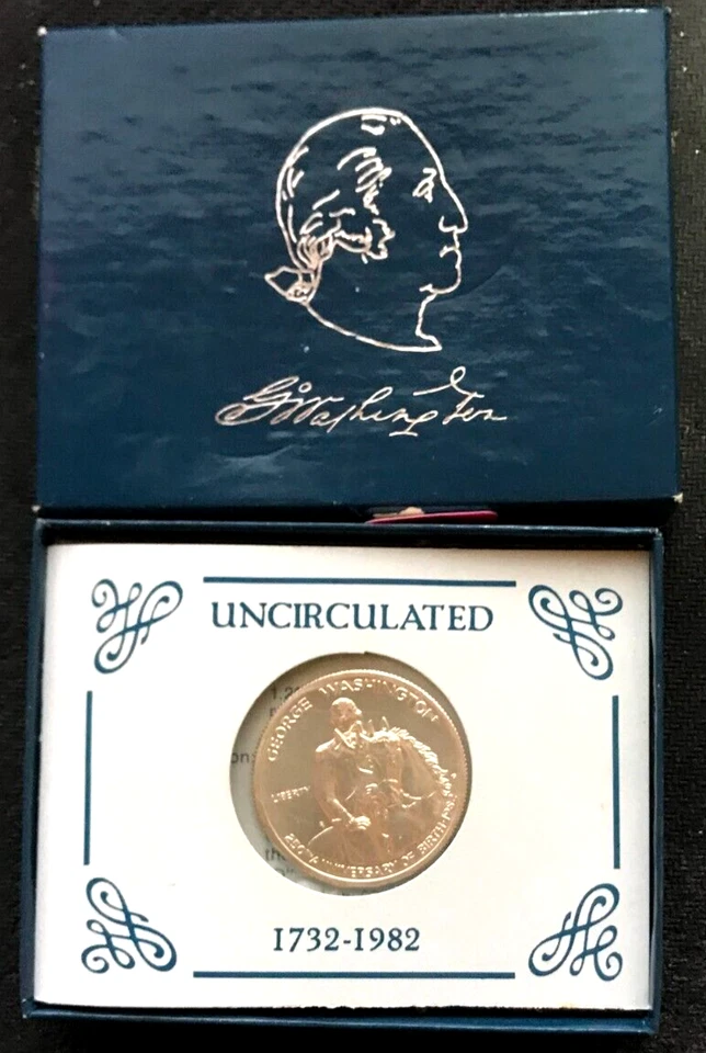 1982 D George Washington Silver Half Dollar Uncirculated With Box and COA - Image 1 of 4