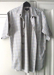 JACK MURPHY - BEIGE CHECK SHORT SLEEVED SHIRT - SIZE MEDIUM - Picture 1 of 2