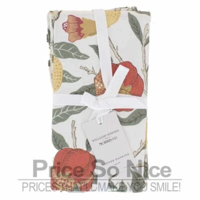 WILLIAMS-SONOMA Williams Sonoma x Morris & Co. GOLDEN FRUIT Napkins ~Set of Four~ 20" Square NWT