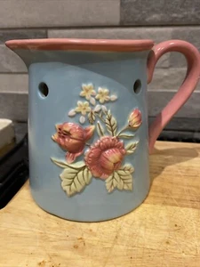 Vintage Yankee Candle Burner , Jug Shape , Ceramic Cottage Floral, - Picture 1 of 7