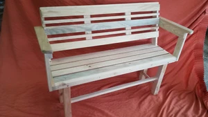 BANCO con respaldo. Madera gruesa XL 1,20 largo - Imagen 1 de 12