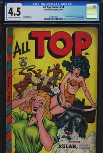 TODOS LOS MEJORES CÓMICS #14 - CGC-4.5, OW-W - Phantom Lady de Baker - Edad de Oro - Imagen 1 de 3