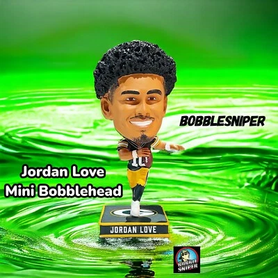 JORDAN LOVE Green Bay Packers Mini Bighead Exclusivo NFL Bobblehead Foto 1 de 4