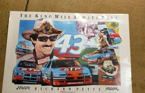 RICHARD PETTY POSTER "THE KING WILL ALWAYS RULE" STP PONTIAC 1992 Cover