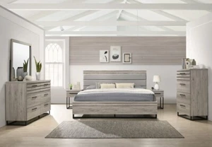 Six Piece Modern Luxury King Size Adult Bedroom Furniture Set - Picture 1 of 12