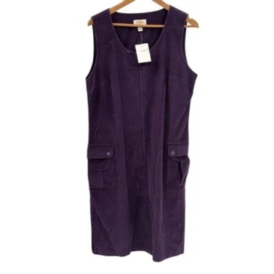 Nuevo Vestido Jersey Talbots Vintage Pana Mujer Talla 14 Púrpura Sin Mangas Foto 1 de 4