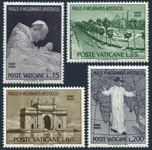 Vatican 400-403,MNH.Michel 467-470. Trip of Pope Paul VI to India,1964. - Picture 1 of 1