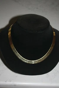 Estate Large herringbone 20" necklace, 10kt yellow gold, SHIPS FREE (J351) - Picture 1 of 4