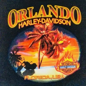 Harley Davidson Motorcycle kids T shirt top Orlando Florida susnset beach XL - Picture 1 of 4