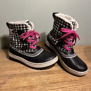 SOREL Tivoli Houndstooth Waterproof Winter Boots 7” NL1627-010 Women's US 6 - Picture 1 of 9