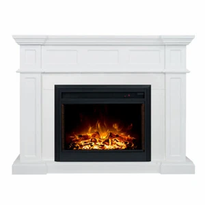 New White Hudson 2000W Electric Fireplace Mantel Suite – Flame Effect with Wood - Picture 1 of 10