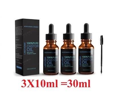 THE ISMA Pure Organic Castor Oil for Eyelashes, Eyebrows Hair Growth (30ml= 3 Bottles)