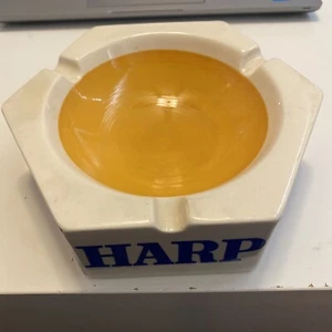 Vintage HARP LAGER White Ceramic Six-Sided Large Cigar Ashtray Bar Wade England - Picture 1 of 13