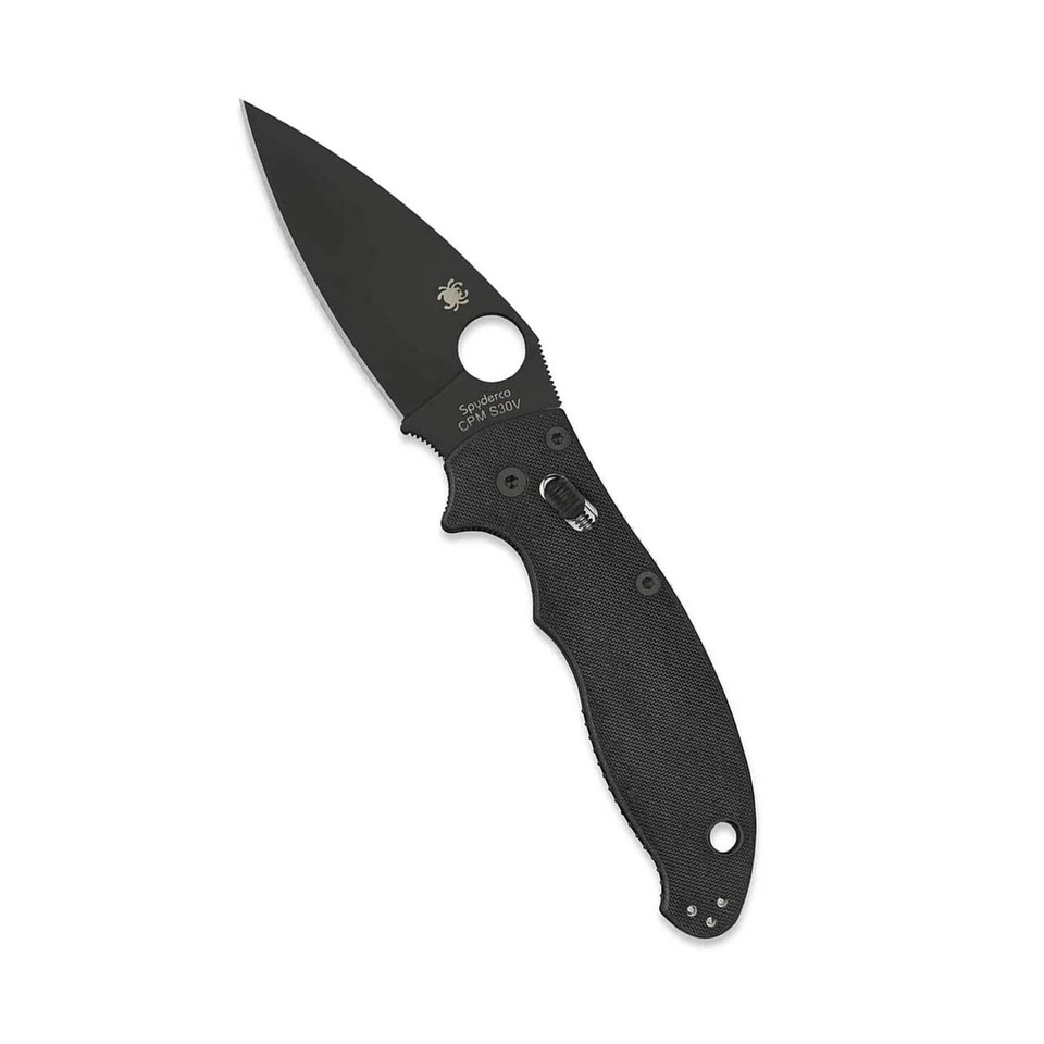 Spyderco Manix 2 Plain Edge Folding Knife Black/black