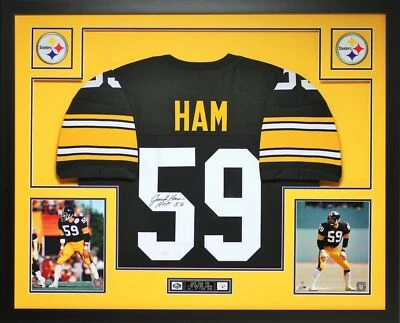 Jack Ham Autographed HOF 88 and Framed Black Steelers Jersey Auto JSA COA - Image 1 of 4