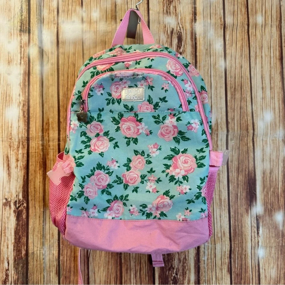 Mochila rosa floral demais limitada fecho com zíper - Imagem 1 de 4
