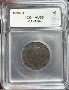 1890 H canada Bronze CENT ICG AU-55 IDC Verified - Picture 1 of 2