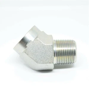 Steel 45 Degree Elbow 3/4" Npt Male to Female Fitting Fuel Air Oil Liquid Water - Picture 1 of 6
