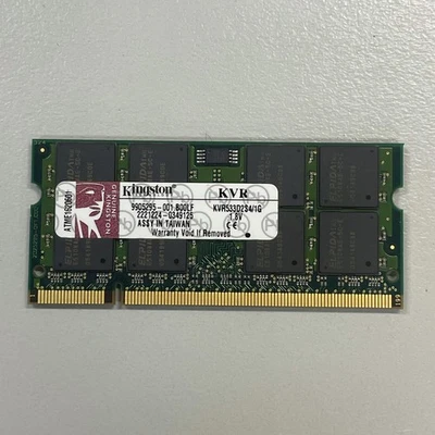 Kingston 1GB DDR2 RAM PC2-4200 533MHz non-ECC Unbuffered SODIMM KVR533D2S4/1G - Image 1 of 4