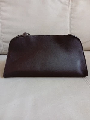 Auth THE ROW Peggy Clutch Brown Saddle Leather Handbag Pre-Owned - Image 1 of 4