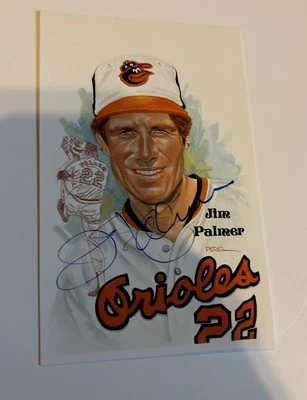 1991 Jim Palmer Autographed Perez-Steele Postcard Baltimore Orioles HOF Jsa Ltr - Image 1 of 4