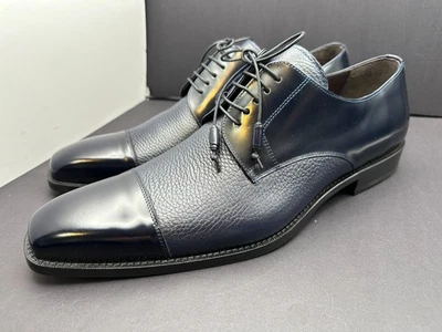 Mezlan  Size  13 M Deerskin  Leather Blue Lace Up Dress Shoes MEN'S - Image 1 of 4
