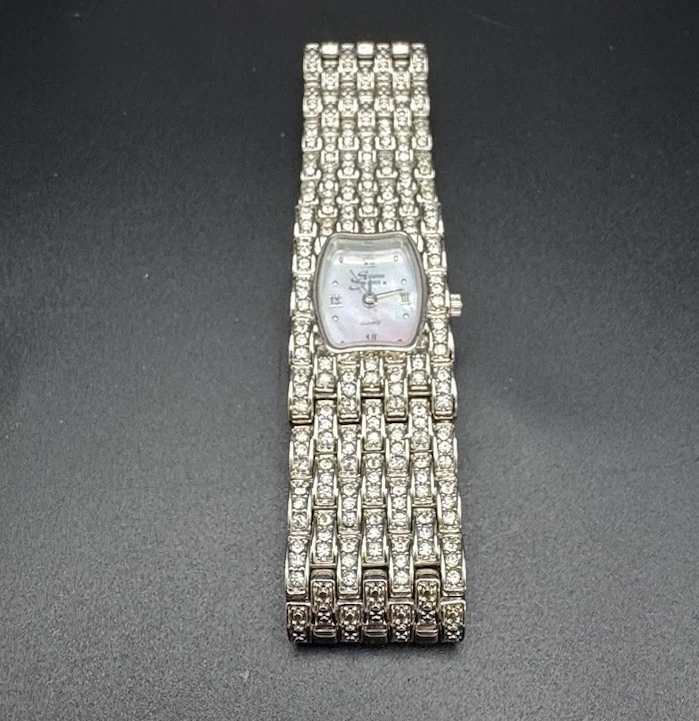 Reloj Suzanne Somers de acero inoxidable y circonita cúbica de 7,4 pulgadas 3 oz Foto 1 de 1