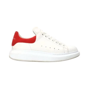 Alexander Mcqueen Womens Leather Sneakers White Red Tab Lace Up EU39 RRP420 - Foto 1 di 12