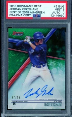 Jordan Groshans Rookie 2018 Bowman's Best Auto Best Of (pop 1) #B18JG PSA 9 - Image 1 of 2