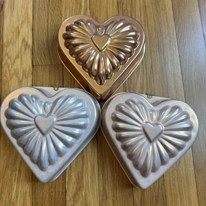 Lote de 3 moldes de gelatina de corazón de cobre para decoración de pared - Imagen 1 de 8