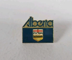 Vintage Alberta Kanada Flagge goldfarbene Emaille Anstecknadel Wappen Wappen #35 - Bild 1 von 3