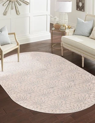 Alfombra Marilyn Monroe Glam Collection - Dalia (5' 3" x 8' Ovalada, Blanca Plateada... Foto 1 de 4