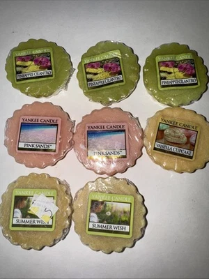 Yankee Candle Wax Tarts Melts Lot Of 8 Sealed Summer Wish Pink Sands Pine-cilant - Image 1 of 4