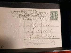 Postkarte- Post Card W/ Rare Benjamin Franklin One Cent Stamp - Picture 1 of 1