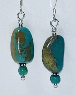 Pendientes turquesa y plata de ley - piedras del desierto ÚNICOS EN SU CLASE Foto 1 de 3