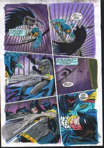 BATMAN SHADOW OF THE BAT #30 COLOR PRODUCTION ART SIGNED ADRIENNE ROY COA PG 13 - Bild 1 von 2