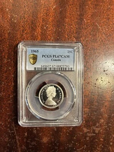 1965 Canada Gem PL Twenty Five Cents Quarter PCGS PL 67 Cam - Bild 1 von 1