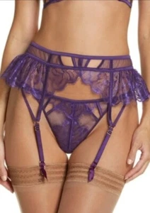 Ann Summers The Understated Suspender Belt XL 20-22 Purple New Tags