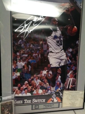 Shaquille O'Neal 14x22 Professionally Framed Autograph  w/ Beckett Grade 9 Card  - Image 1 of 3