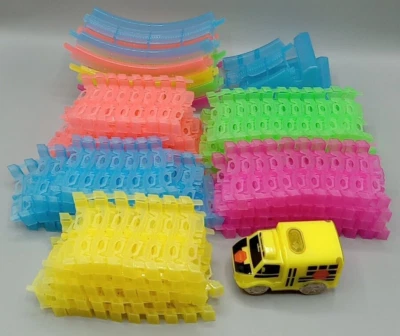 Mindscope Magic Tracks Neon Glow Twister Flexible Lighted Trax Bus Bag 225+ Pcs - Image 1 of 4