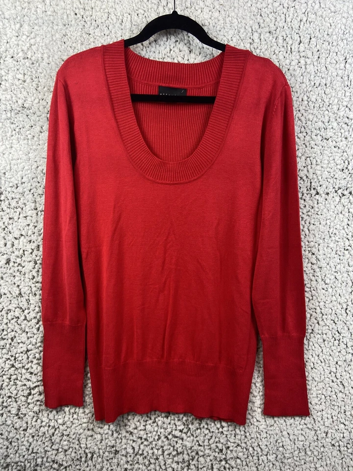 Attention red long sleeve round scoop neck tight knit sweater women's size 2XL - Image 1 of 4